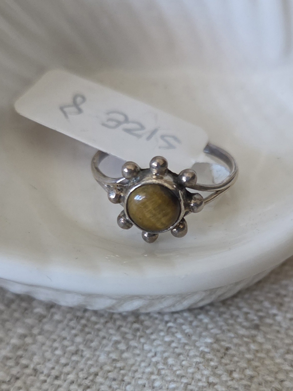 NEW 925 Sterling Silver Tiger’s Eye Size 8